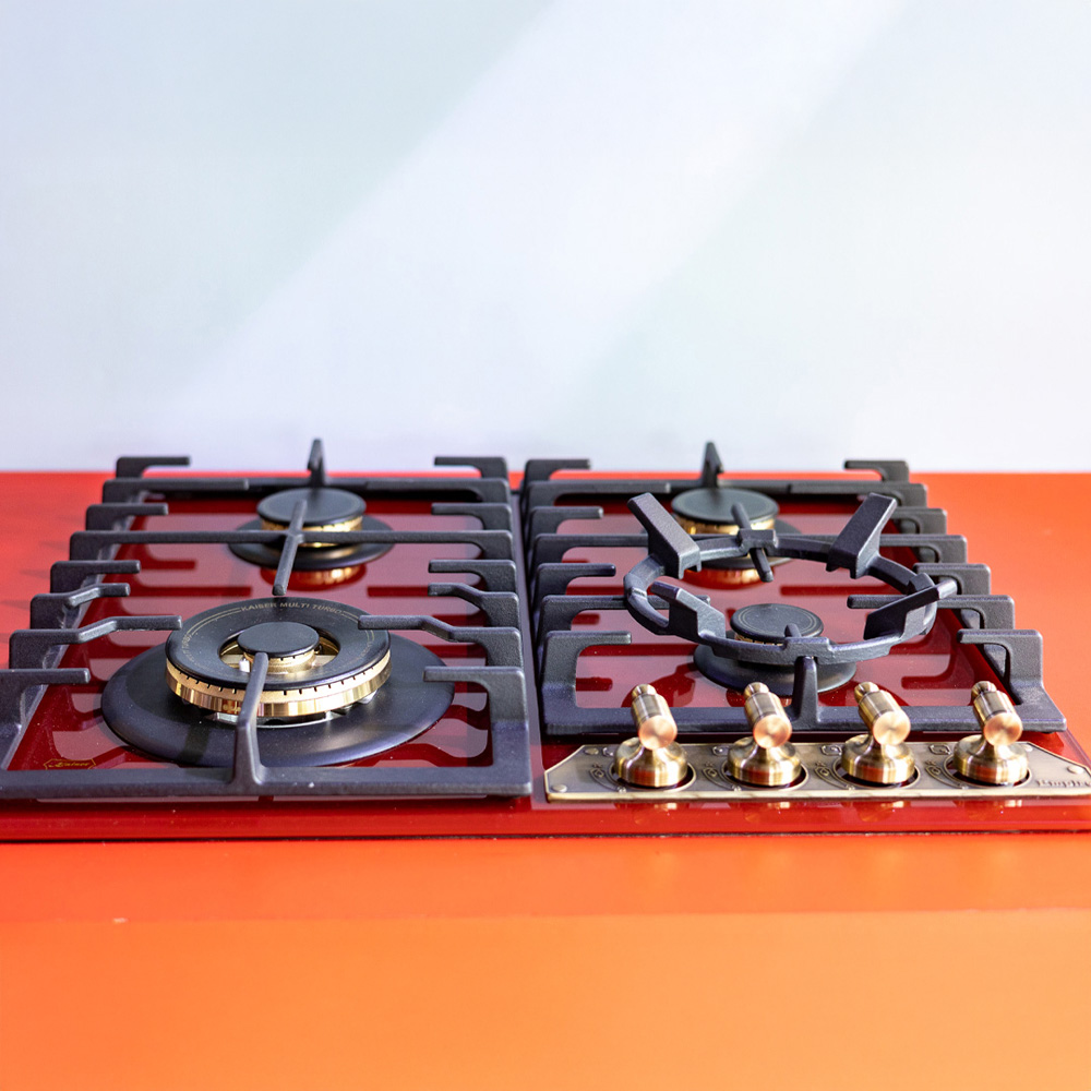 Kaiser Empire Bordeaux Red Glass Turbo Gas Hob 60cm Image 2
