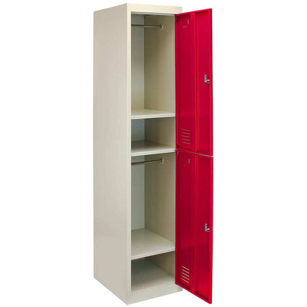 MonsterShop 2 Door Red Metal Storage Locker Image 4