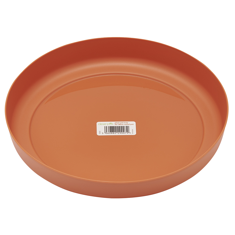 Clever Pots Terracotta Plastic 22.5cm Round Plant Pot Tray Image 3