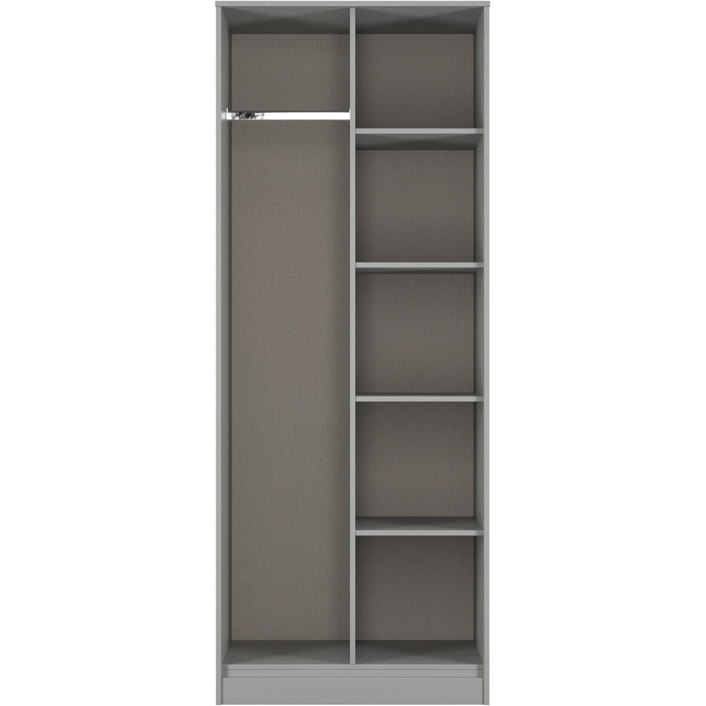 Crowndale Diamond 5 Shelf Dusk Grey Tall Open Wardrobe Ready Assembled Image 2
