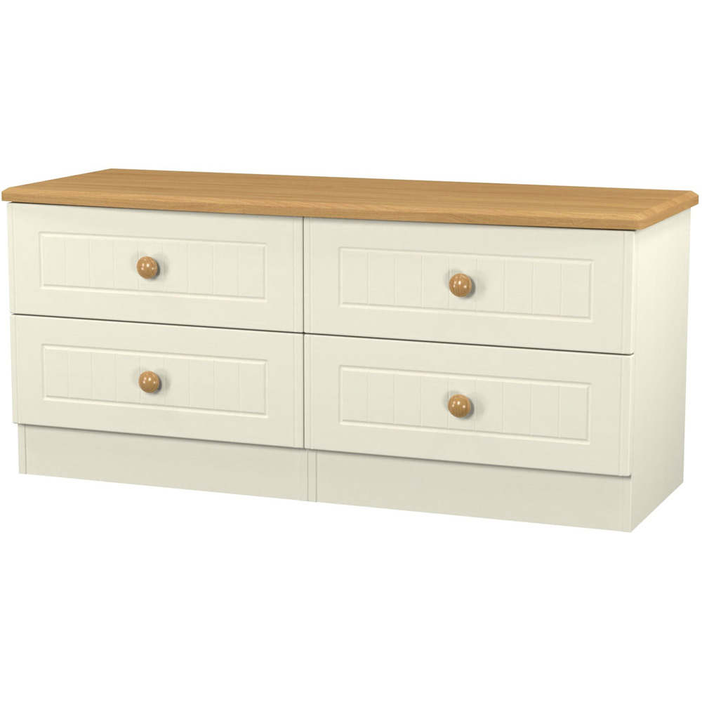 Crowndale Warwick 4 Drawer Cream Ash and Oak Bed Box Image 4