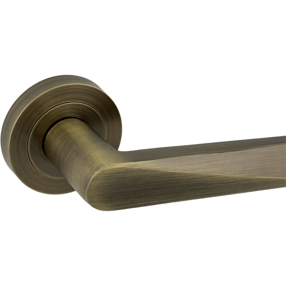 AXS Hardware Detroit Antique Brass Bathroom Door Handles on Rose 2 Pack Image 5