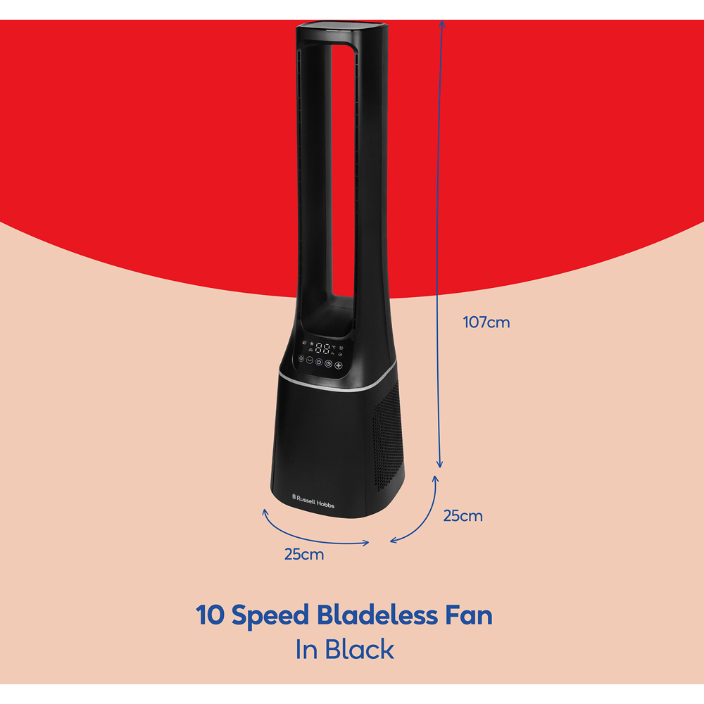 Russell Hobbs Black Bladeless Fan with Remote Image 9