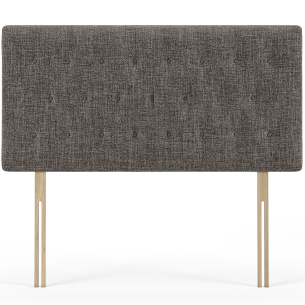 Bedmaster Lona Super King Size Slate Linen Buttoned Headboard Image 2