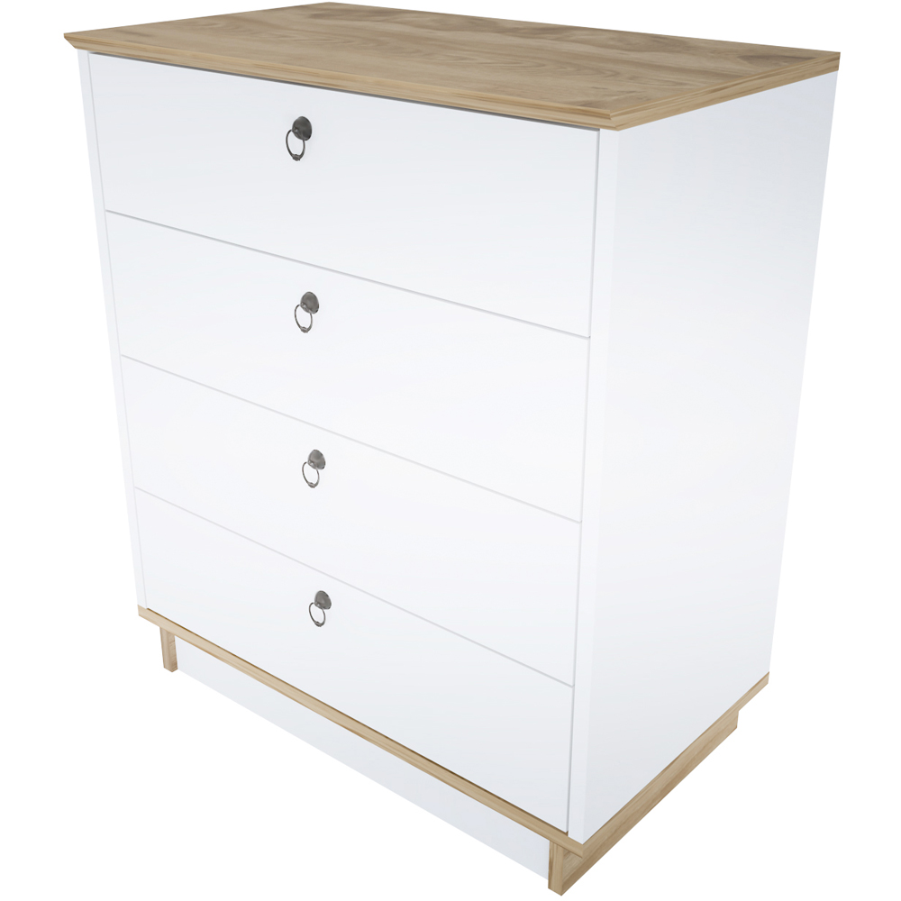 Decorotika Sahra 4 Drawer White and Oud Oak Chest of Drawers Image 2
