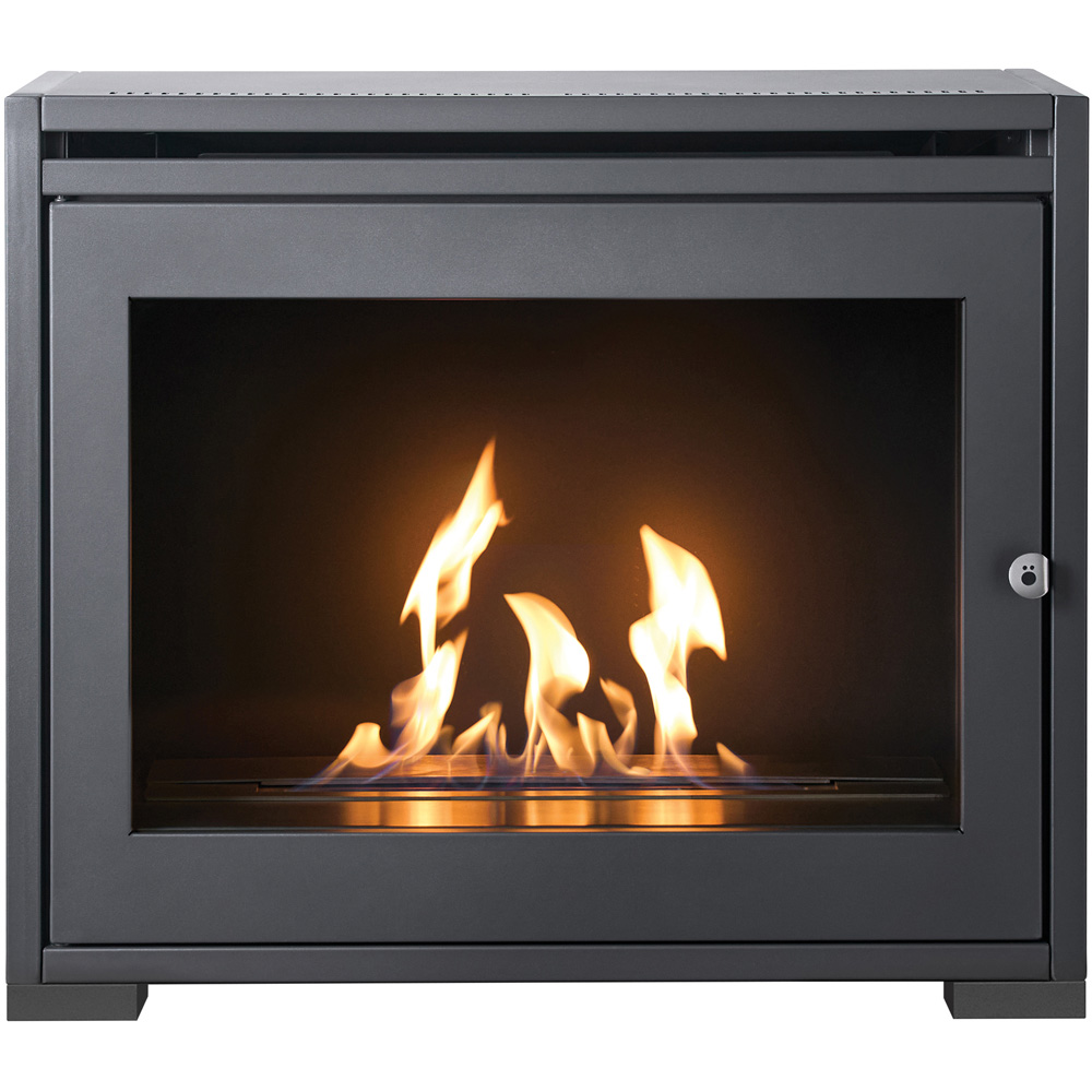 OKO S6 Charcoal Grey Bio Ethanol Stove with Log Storage 3000W Image 3