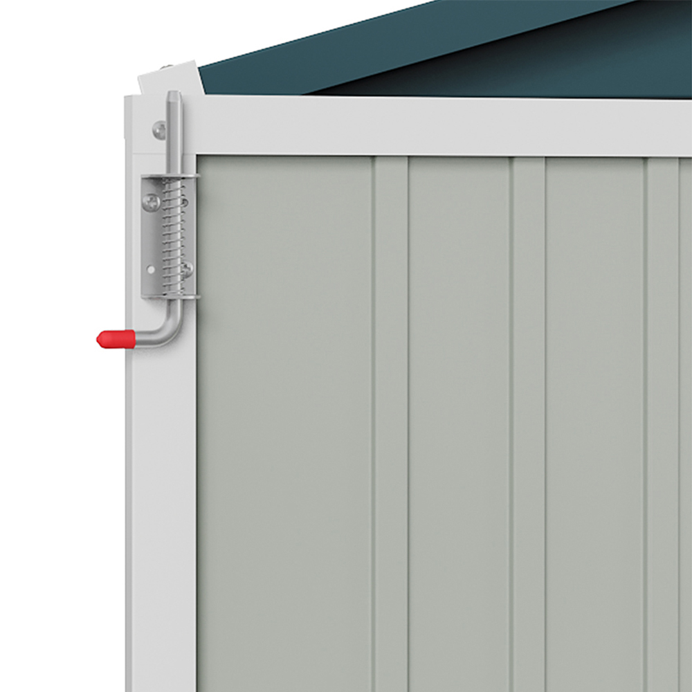 Living and Home 8 x 5.7ft White Metal Apex Roof Garden Storage Shed Image 6