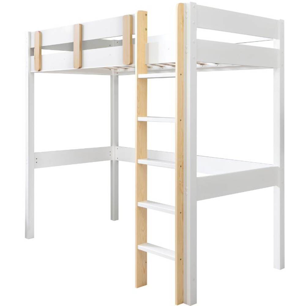 Noa and Nani Una White High Sleeper Cabin Bed with Desk | Homebase
