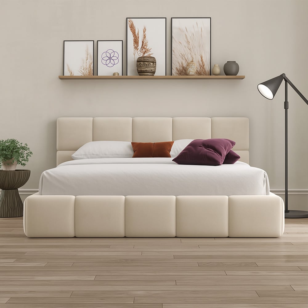 DS Living Ovella Double Cream Cubed Ottoman Bed Image 4