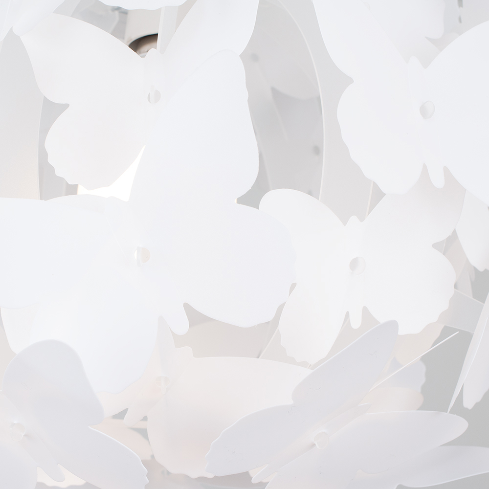 ValueLights White Multicolour Butterfly Ball Pendant Shade Image 4