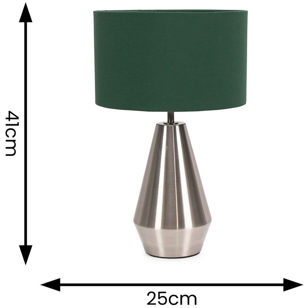 ValueLights Jax Forest Green Shade Brushed Chrome Touch LED Table Lamp Image 6