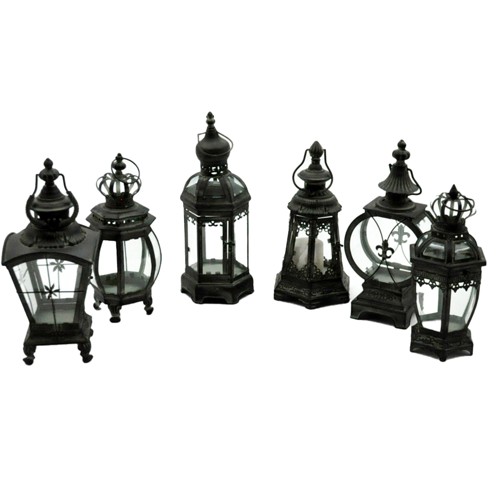 Acacia Home Metal Garden Lantern 40cm 6 Pack Image 1
