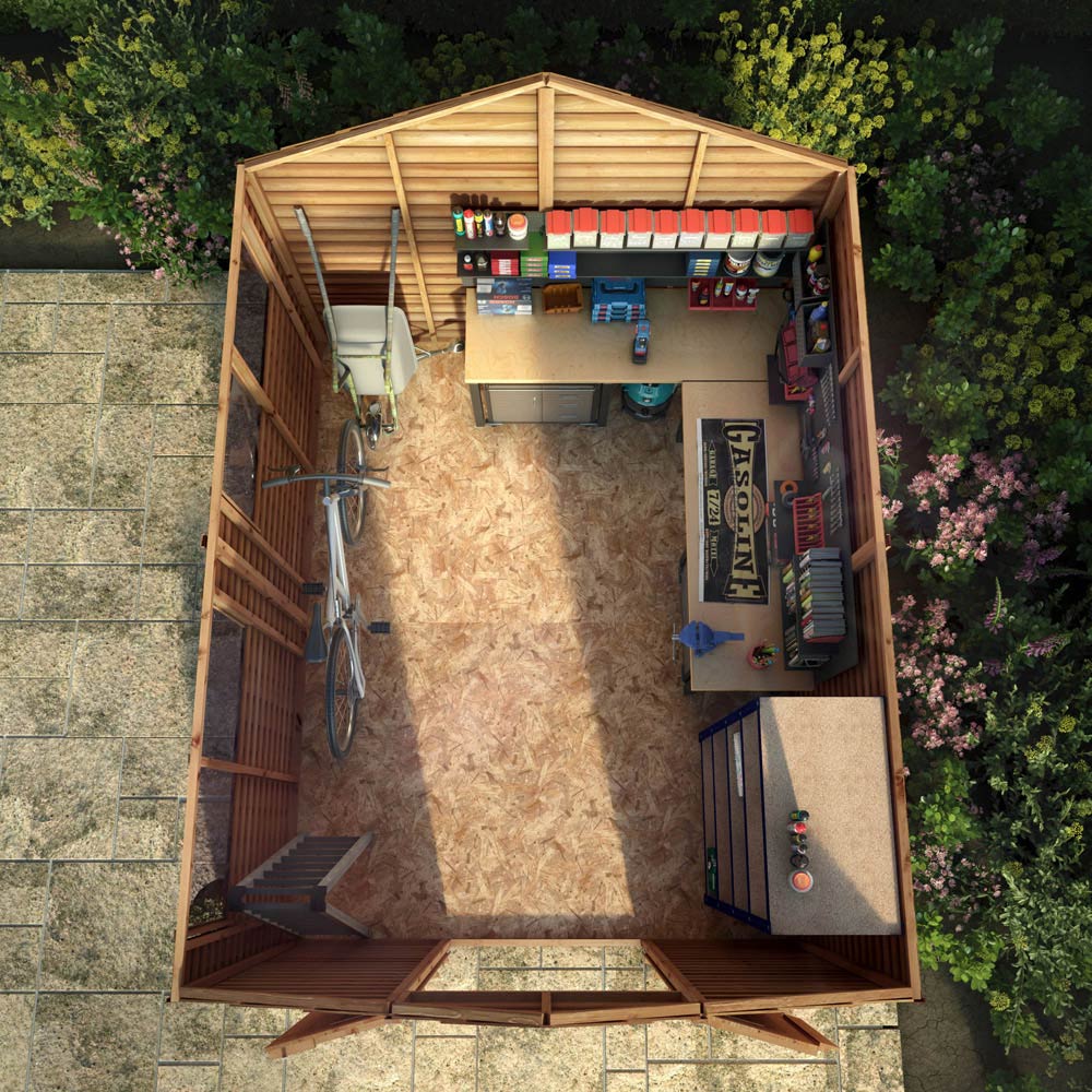 Mercia 10 x 8ft Double Door Overlap Apex Shed Image 4