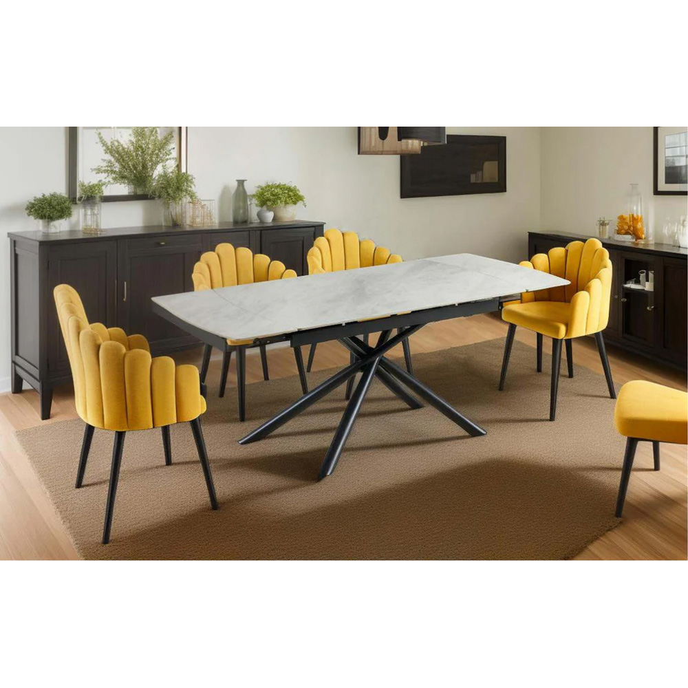 DS Living Kairo 6 Seater Extendable Dining Table Marble Pattern Image 6