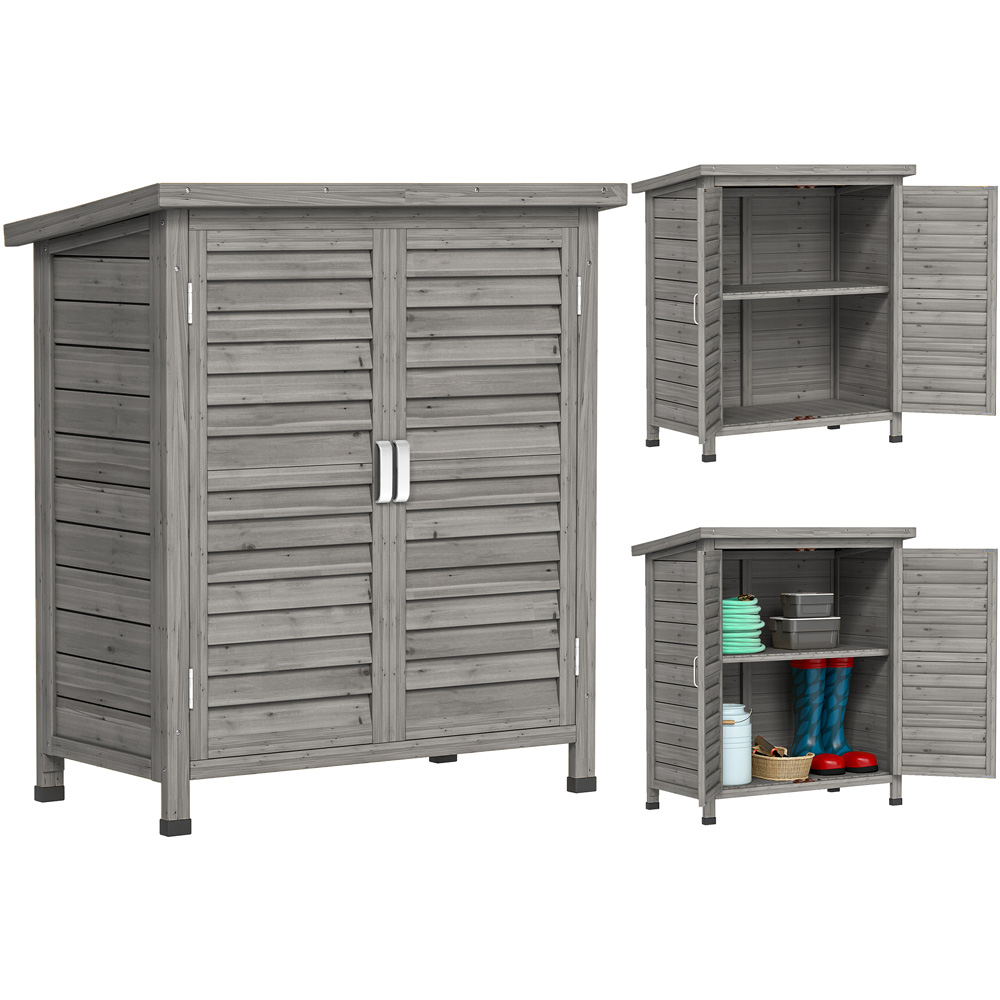 Outsunny 3 x 1.5ft Grey Wooden Garden Shed Image 3