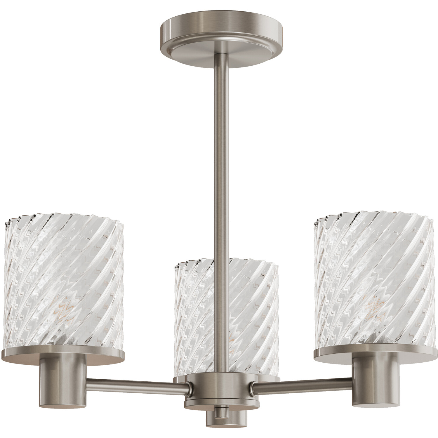 Maven 3 Arm Flush Ceiling Fitting Brushed Nickel Image 2