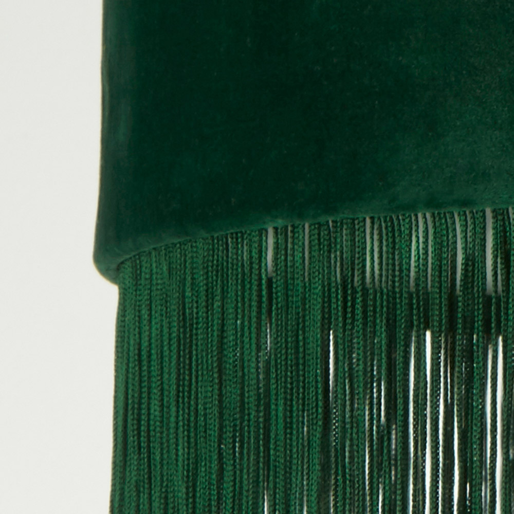 Lighting Collection Green Velvet Fringe LED Shade Image 4