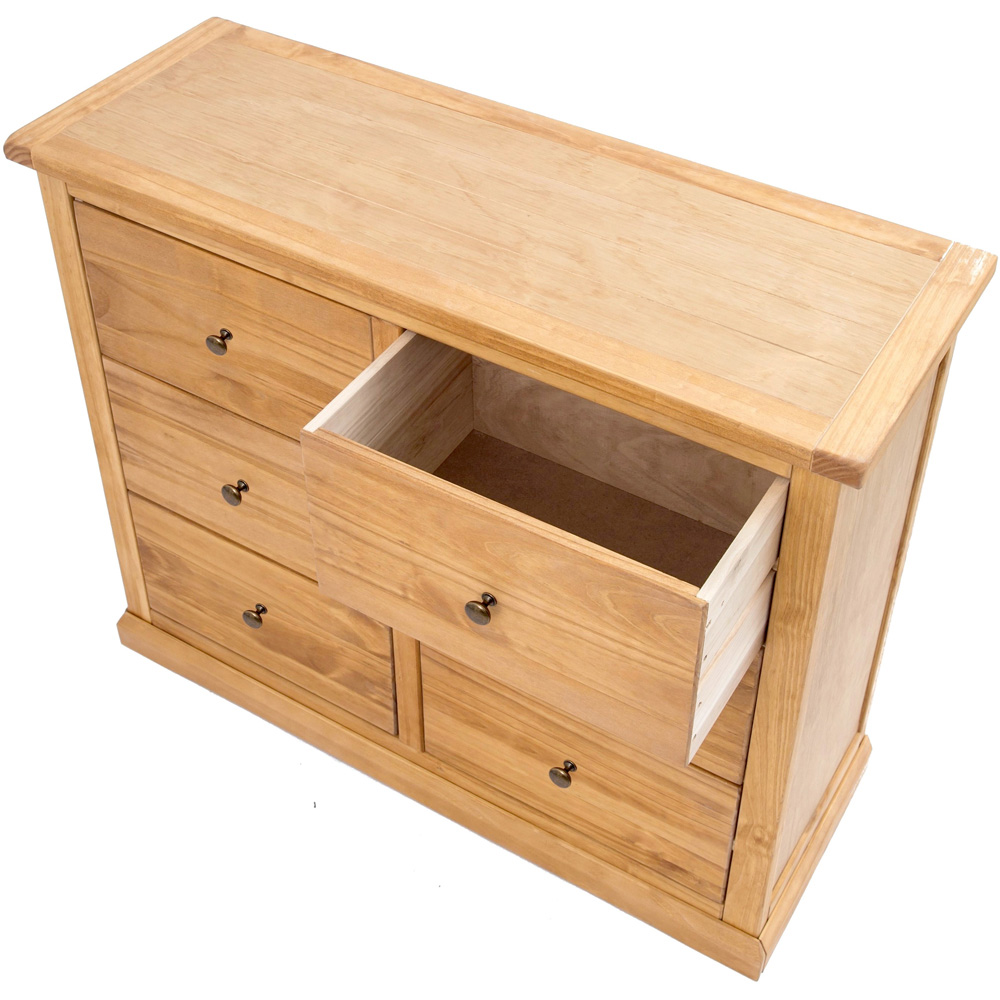 Cabinet Bits Lucca 6 Drawer Brown Brass Knob Chest of Drawers Image 5