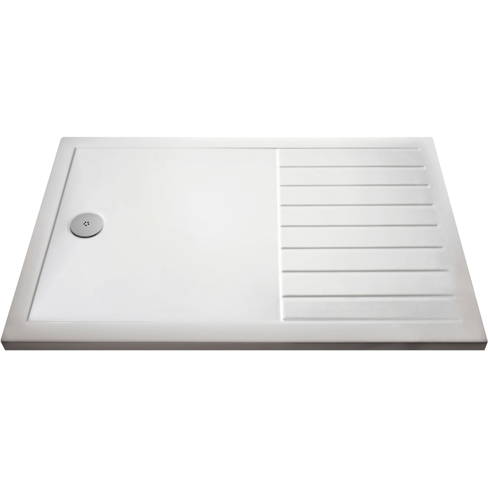nuie White Rectangular Walk In Slimline Shower Tray 1400 x 800mm Image 1