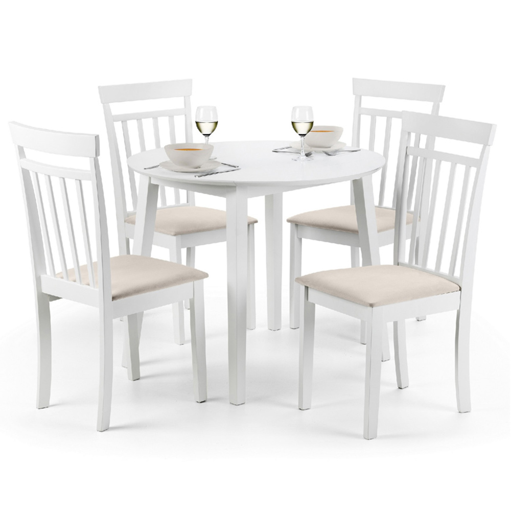 Julian Bowen Coast 4 Seater Round Dropleaf Table White Image 8