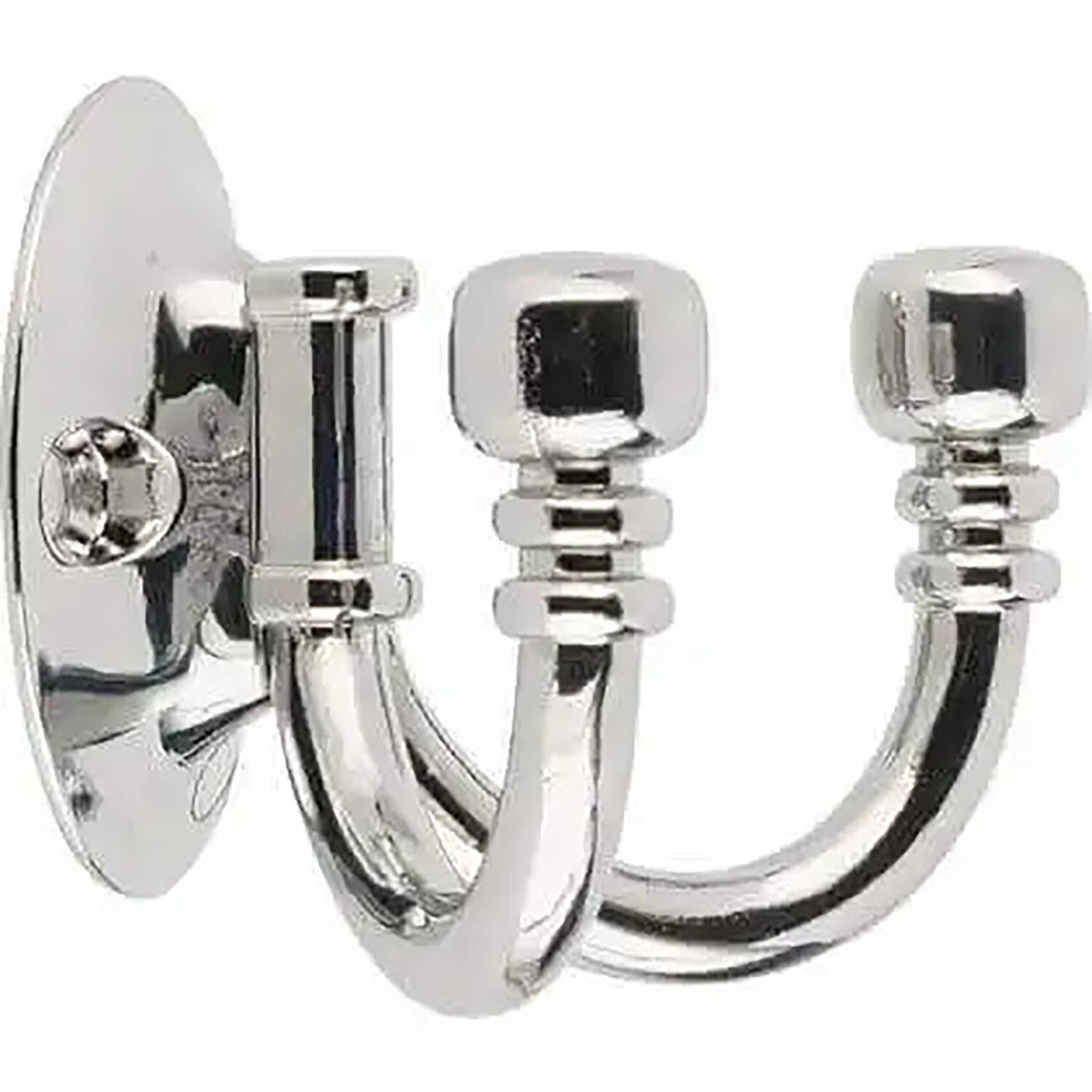 Ball End Double U Shape Robe Hook - Polished Chrome Image
