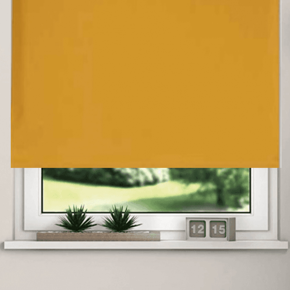 New EdgeBlinds Thermal Blackout Roller Blinds Ochre 140cm Image 3