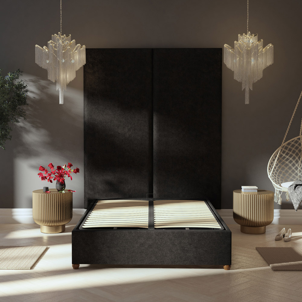 Aspire Furniture Llewelyn-Bowen Luxury Charcoal Kimiyo Linen Wall Mounted Headboard 90cm Image 5