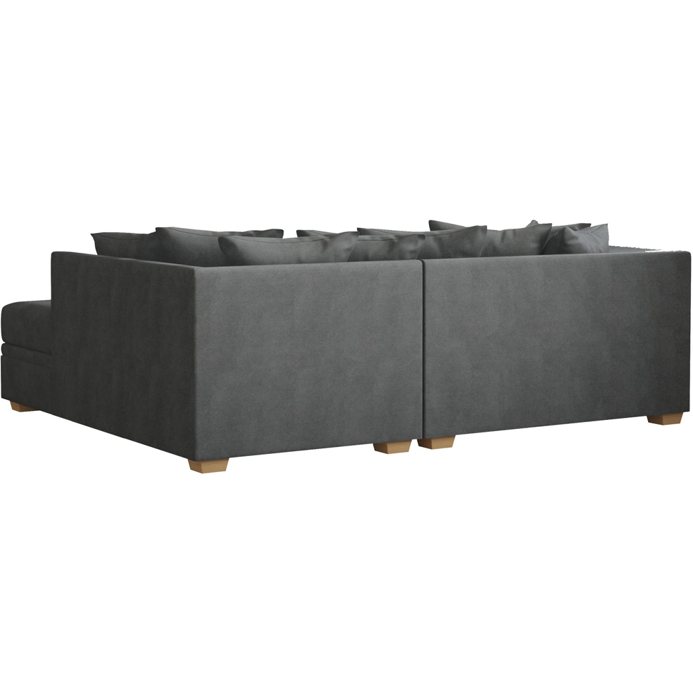 Modo 3 Seater Steel Plush Velvet Right Hand Scatter Back L-Shape Corner Sofa Image 5