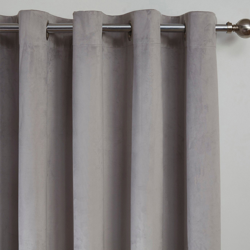 Divante Vermont Silver Velvet Blackout Curtains 168 x 137cm Image 5