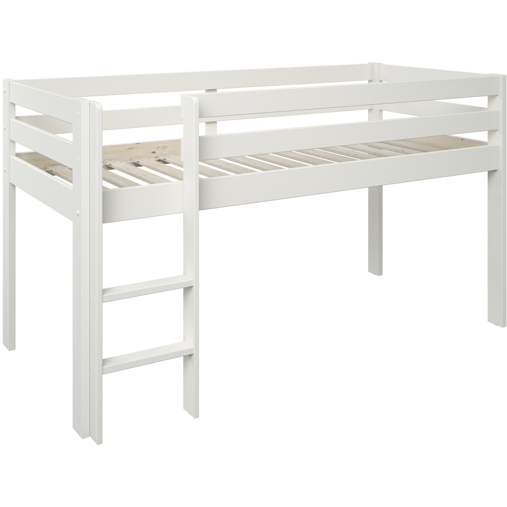 Noomi Nora White Mid Sleeper Bed Workstation Cabin with Pull-Out Desk and Storage Image 4