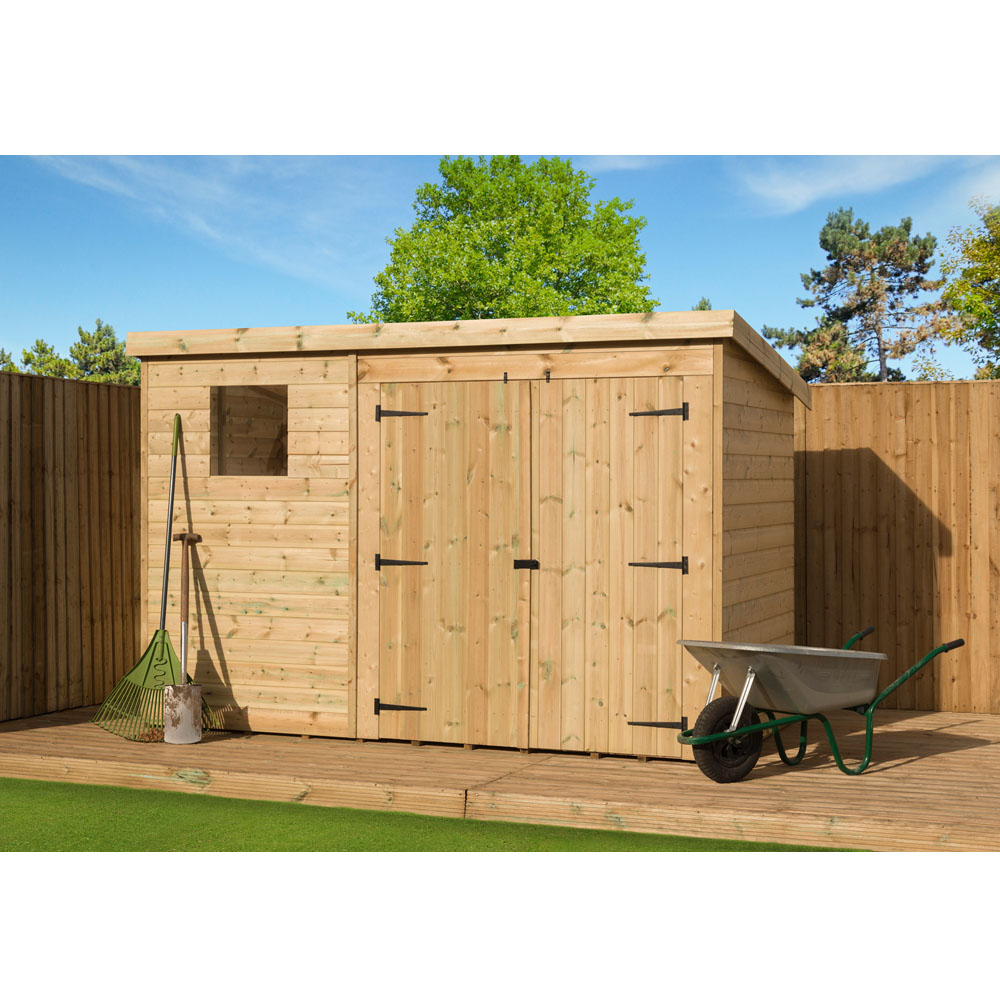 Empire Sheds 4000 10 x 5ft Double Door Tongue and Groove Wooden Pent Garden Shed Image 2