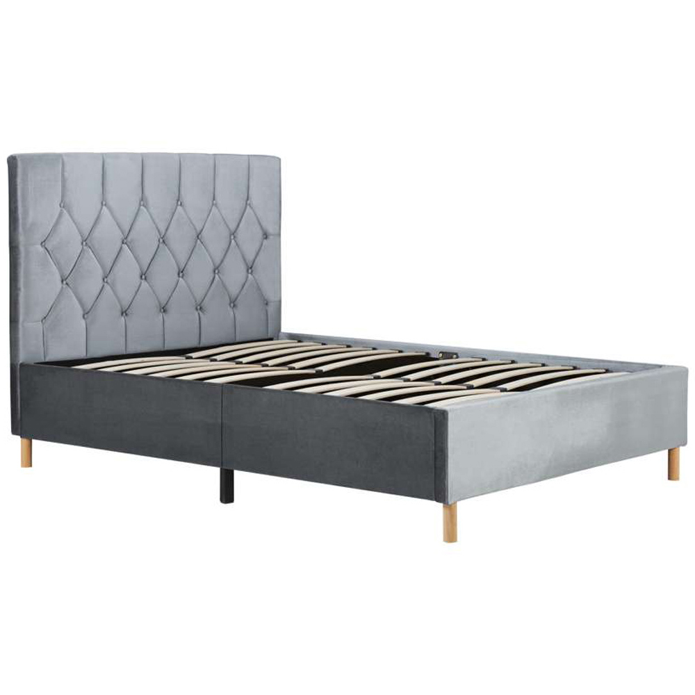 Loxley King Size Grey Fabric Bed Image 2