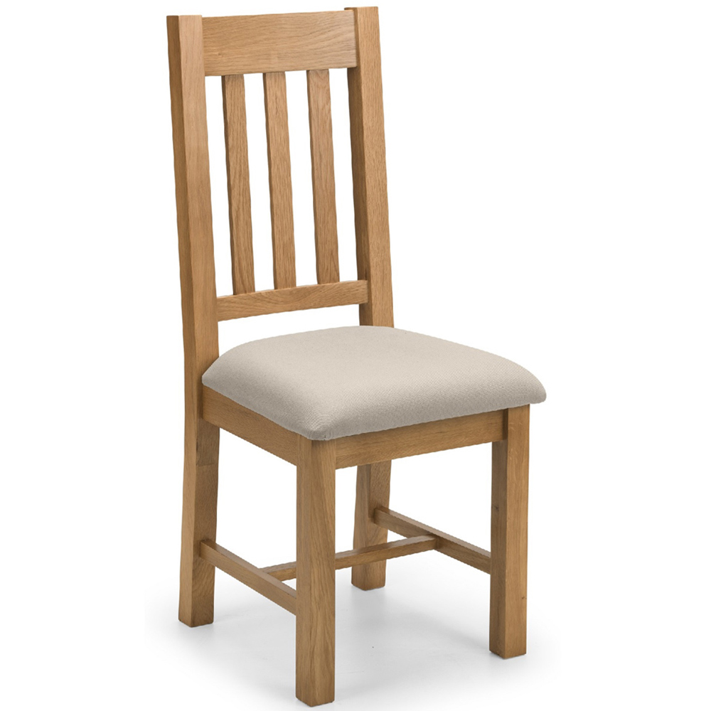 Julian Bowen Hereford Set of 2 Taupe and Oak Dining Chair Image 3