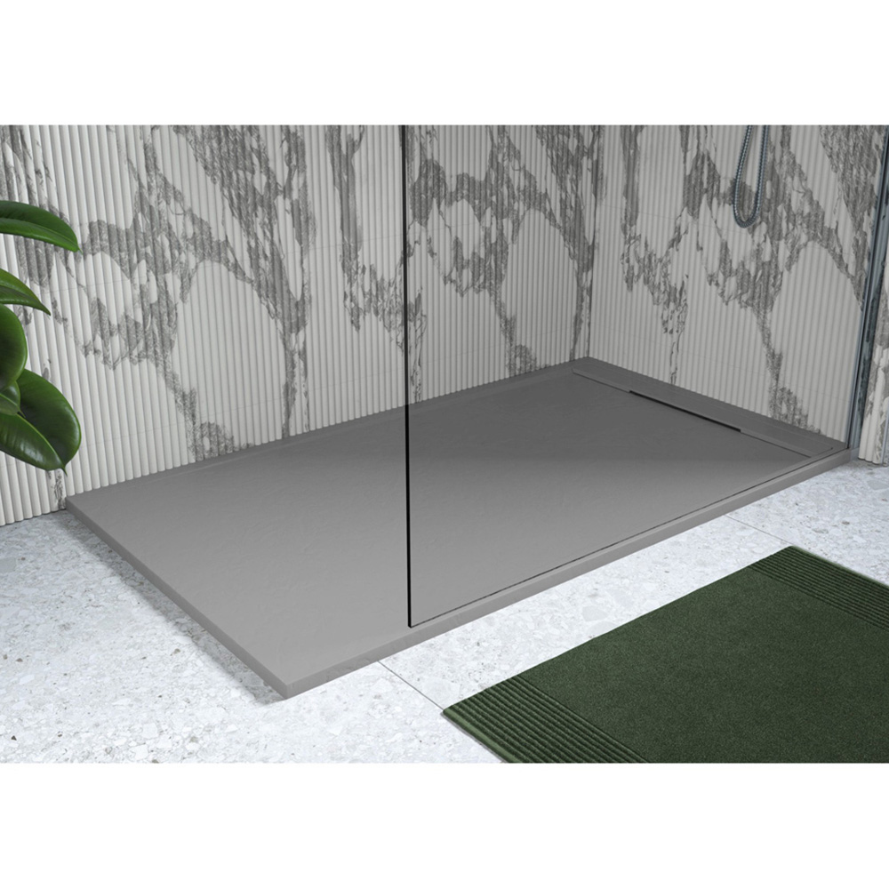Bathstore 30mm Grey Slate Rectangular Shower Tray with Waste 1200 x 800mm Image 2