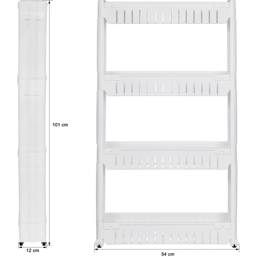 tectake Joe 4 Shelf White Alcove Storage Shelf Image 5