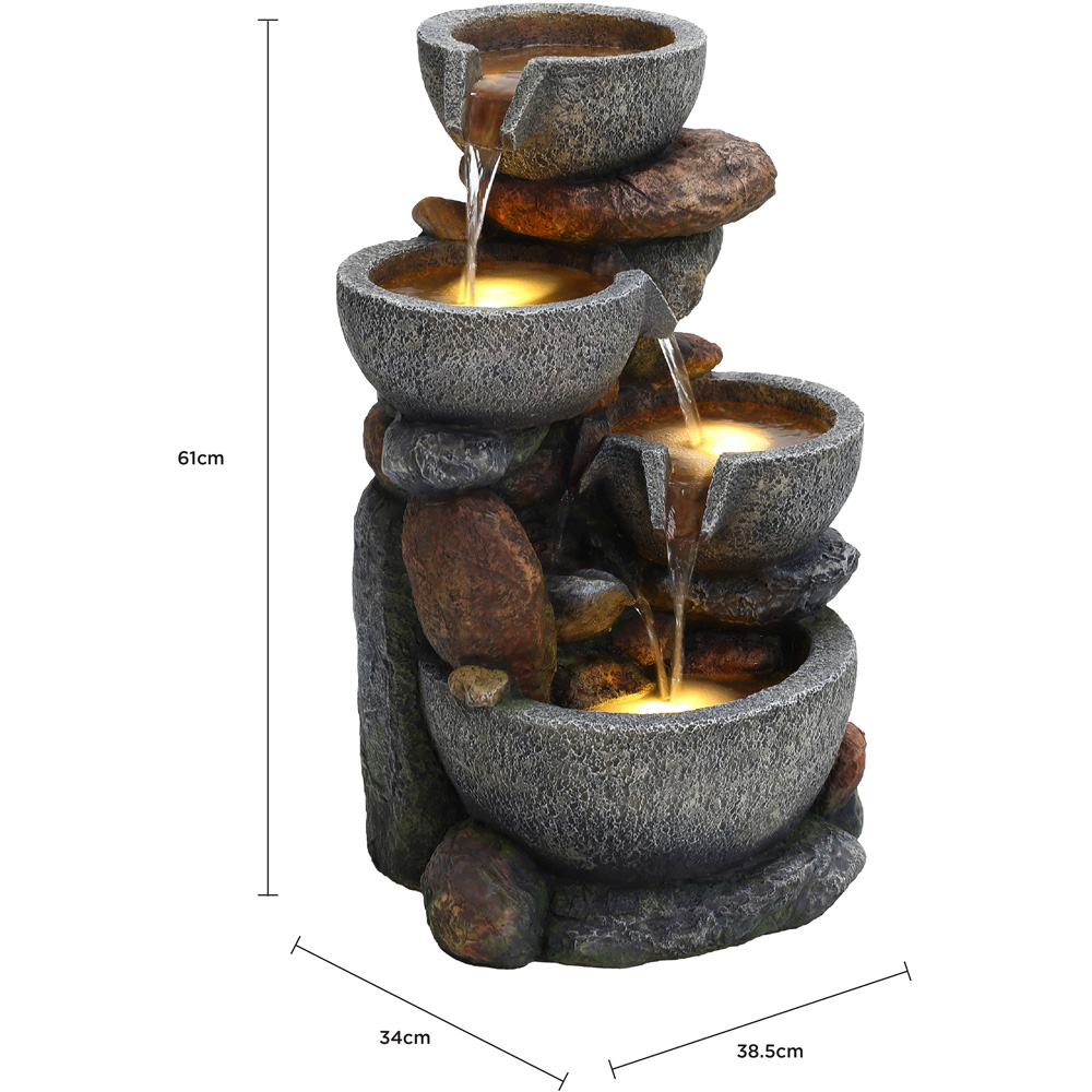 Charles Bentley Hybrid Rockery Cascading Bowls Water Feature Image 9