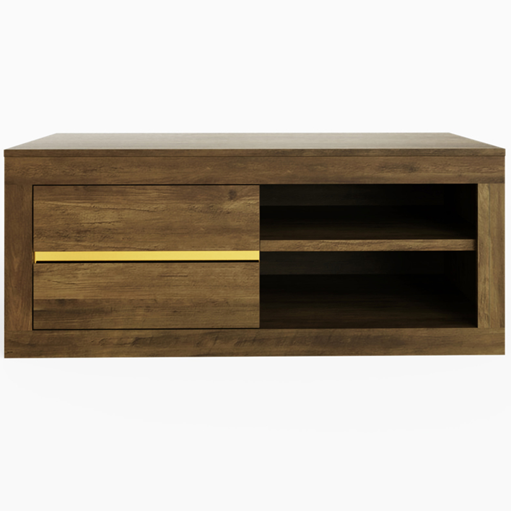 GFW Astley 2 Drawer 2 Shelf Knotty Oak Coffee Table Image 4