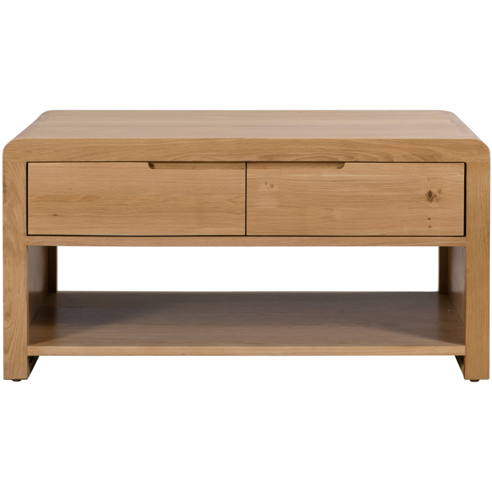 Julian Bowen Curve Single Drawer Oak Coffee Table Image 3