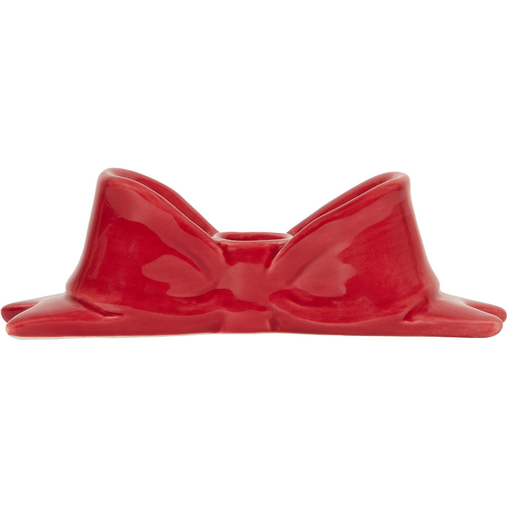 Bow Taper Christmas Candle Holder Image 2