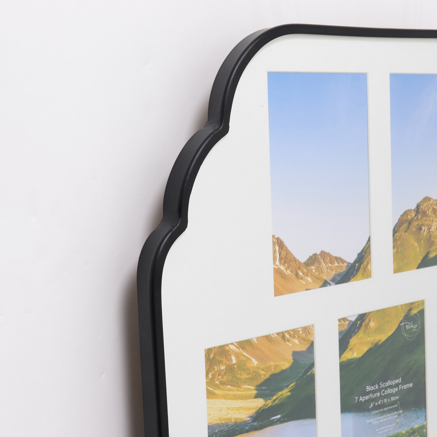 Scalloped 7 Aperture Collage Frame - Black Image 3