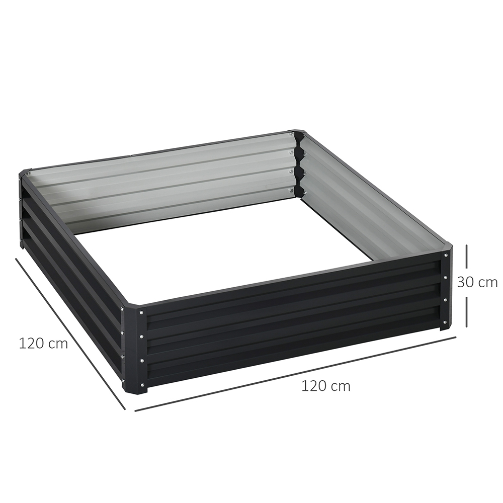 Outsunny Raised Garden Bed Box Grey Image 3