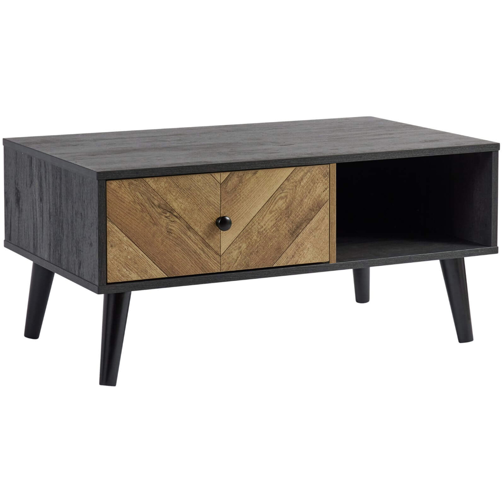 Home Source Dallas Single Drawer Single Shelf Black Coffee Table Image 2