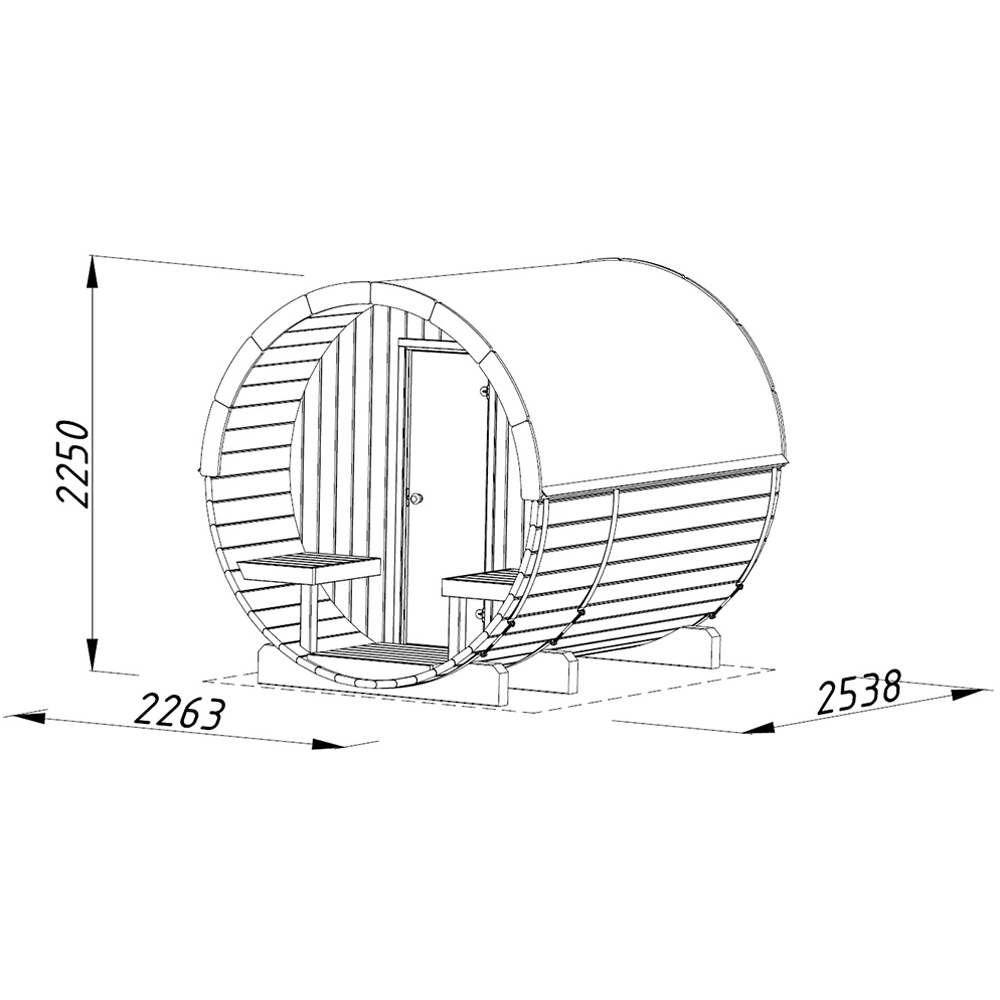 Palmako Anita 7.2 x 8.2ft Outdoor Barrel Wooden Sauna Image 9