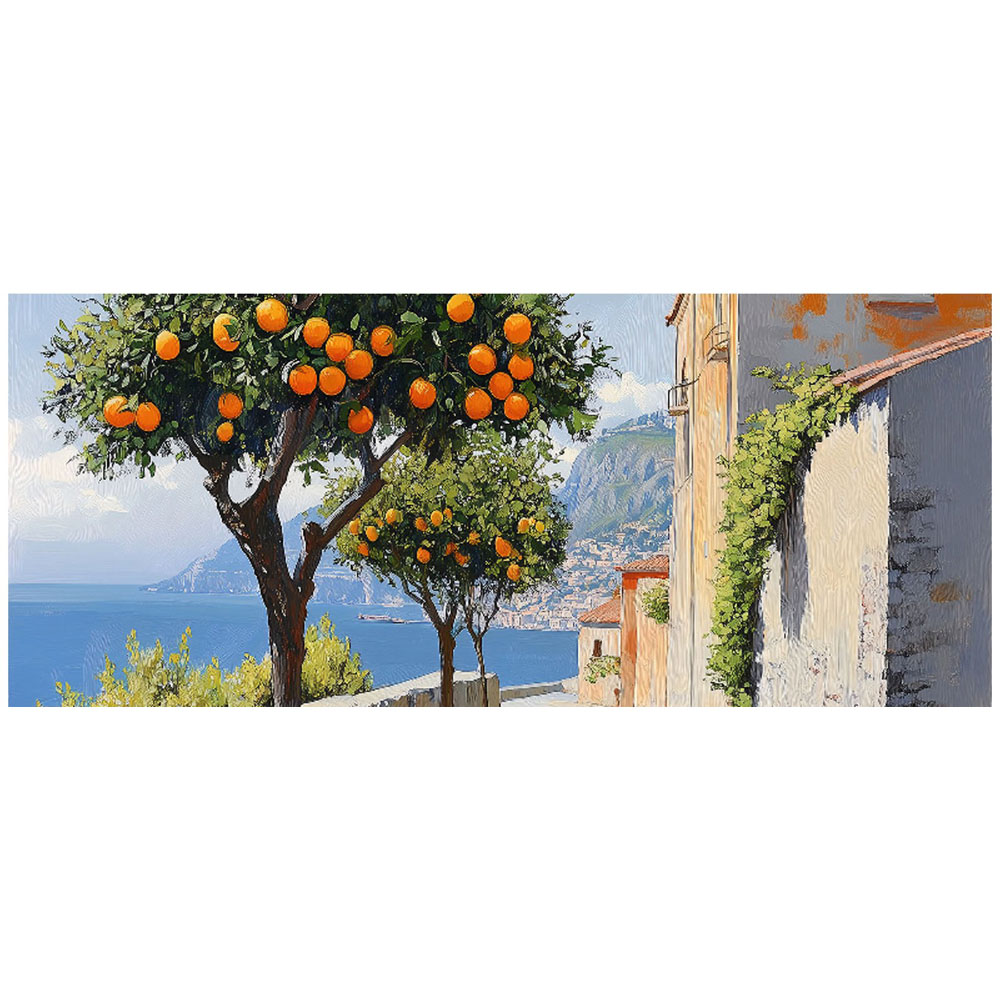 Warren Reed Designer Oranges Growing in Sorrento Bathroom Splashback 25 x 60cm Image 2