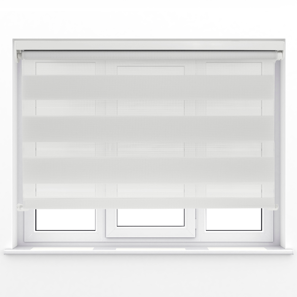 Caecus Day Night Blackout Long Drop Roller Blind White 210 x 110cm Image 1