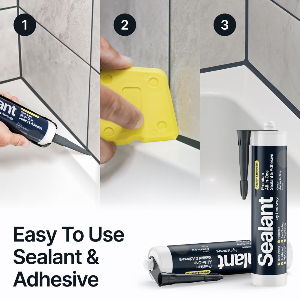 Hemway Premium All-in-One Anthracite Grey Sealant and Adhesive 300ml Image 2