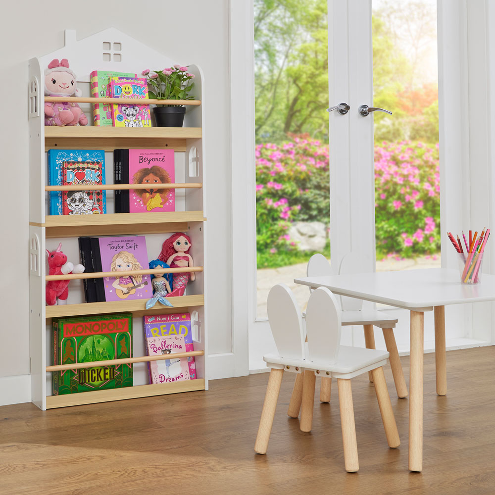 Liberty House Toys 4 Shelf White Wall Mounted House Bookcase Image 5