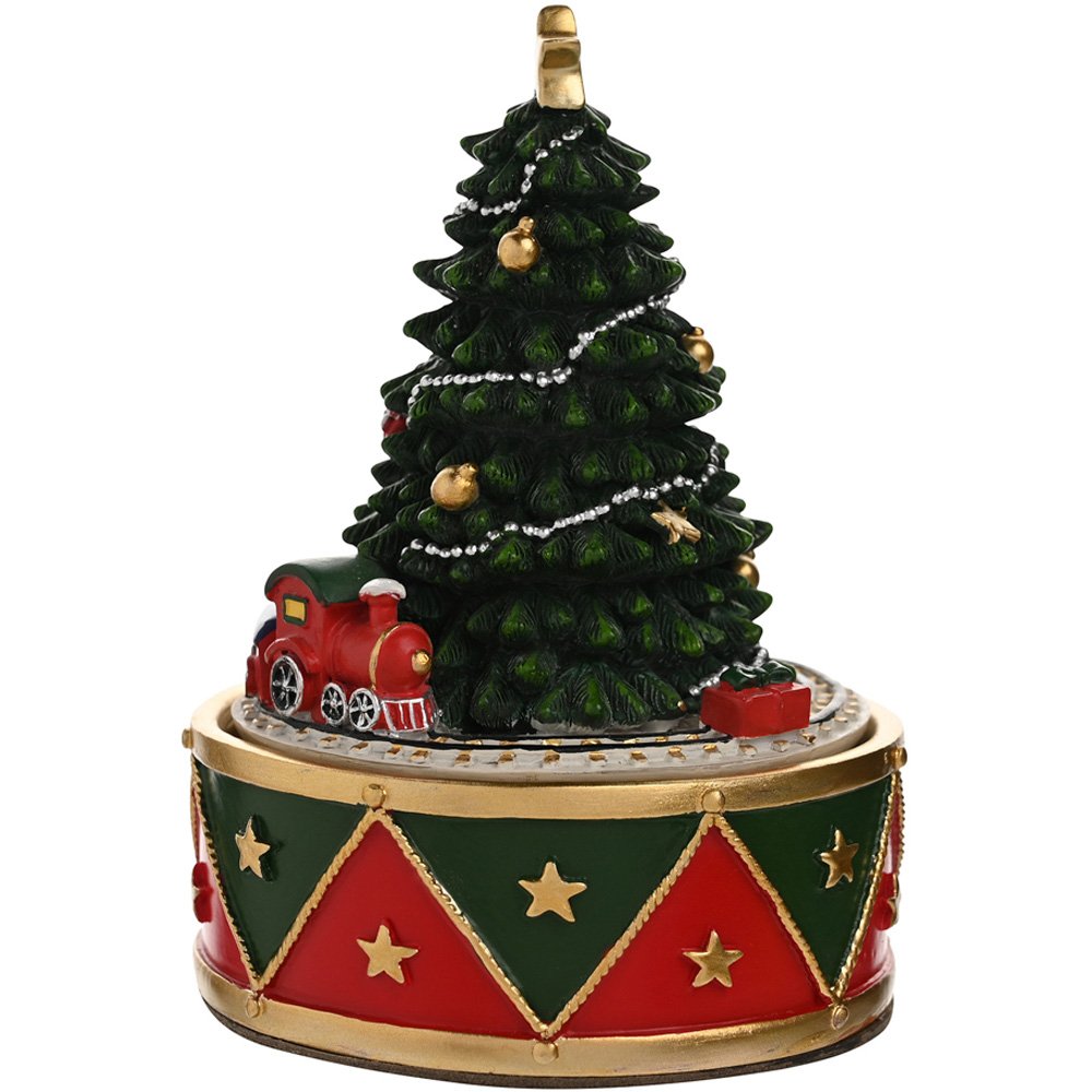 The Seasonal Gift Co Regal Tidings Christmas Tree and Train Music Box Decoration 14cm Image 2