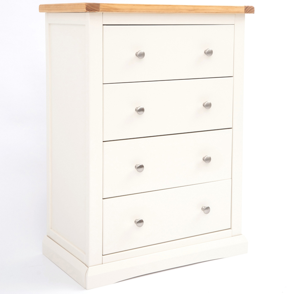 Cabinet Bits Castelli 4 Drawer Off White Chrome Knob Chest of Drawers Image 3
