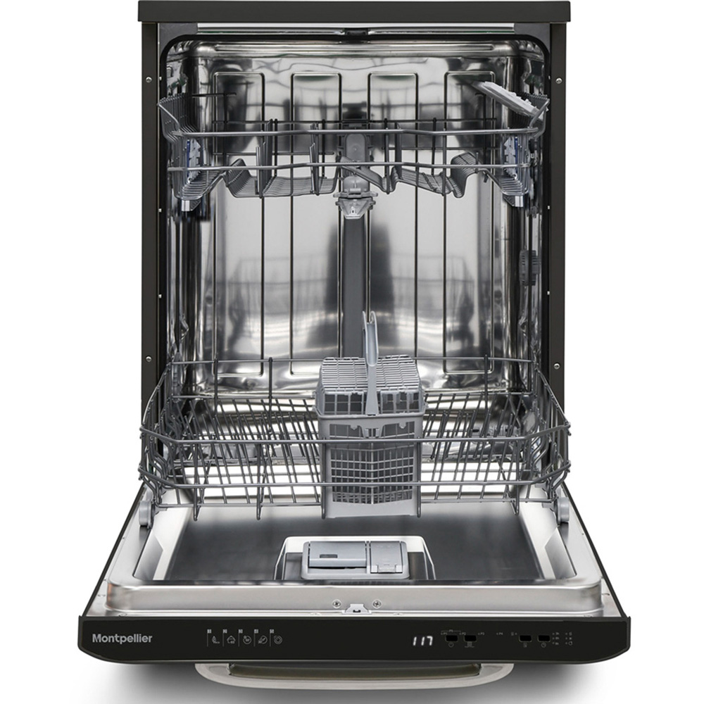 Montpellier MAB1353DK 60cm Black Wide Retro Dishwasher Image 4